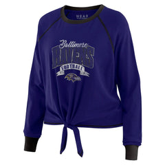 Baltimore Ravens WEAR by Erin Andrews Women's Tie-Front Long Sleeve Top Purple/Black - NFL