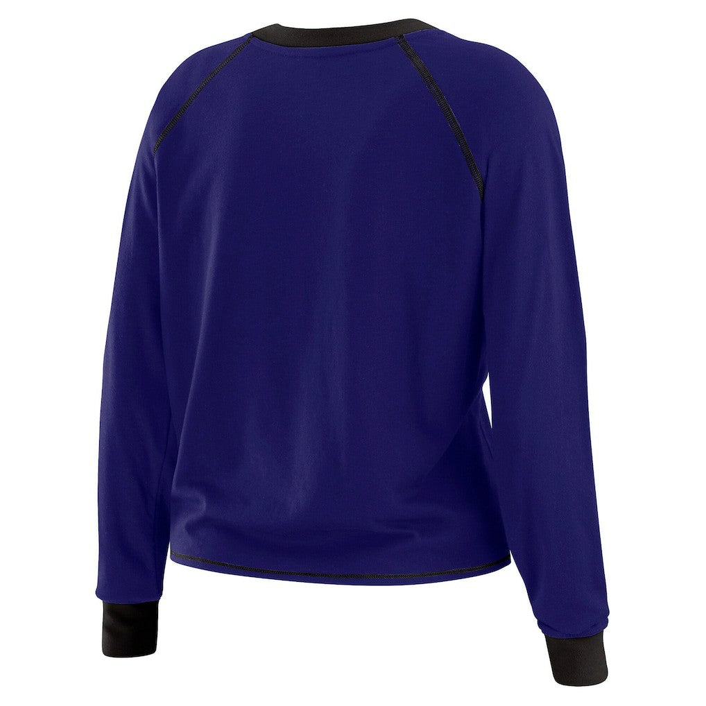 Baltimore Ravens WEAR by Erin Andrews Women's Tie-Front Long Sleeve Top Purple/Black - NFL