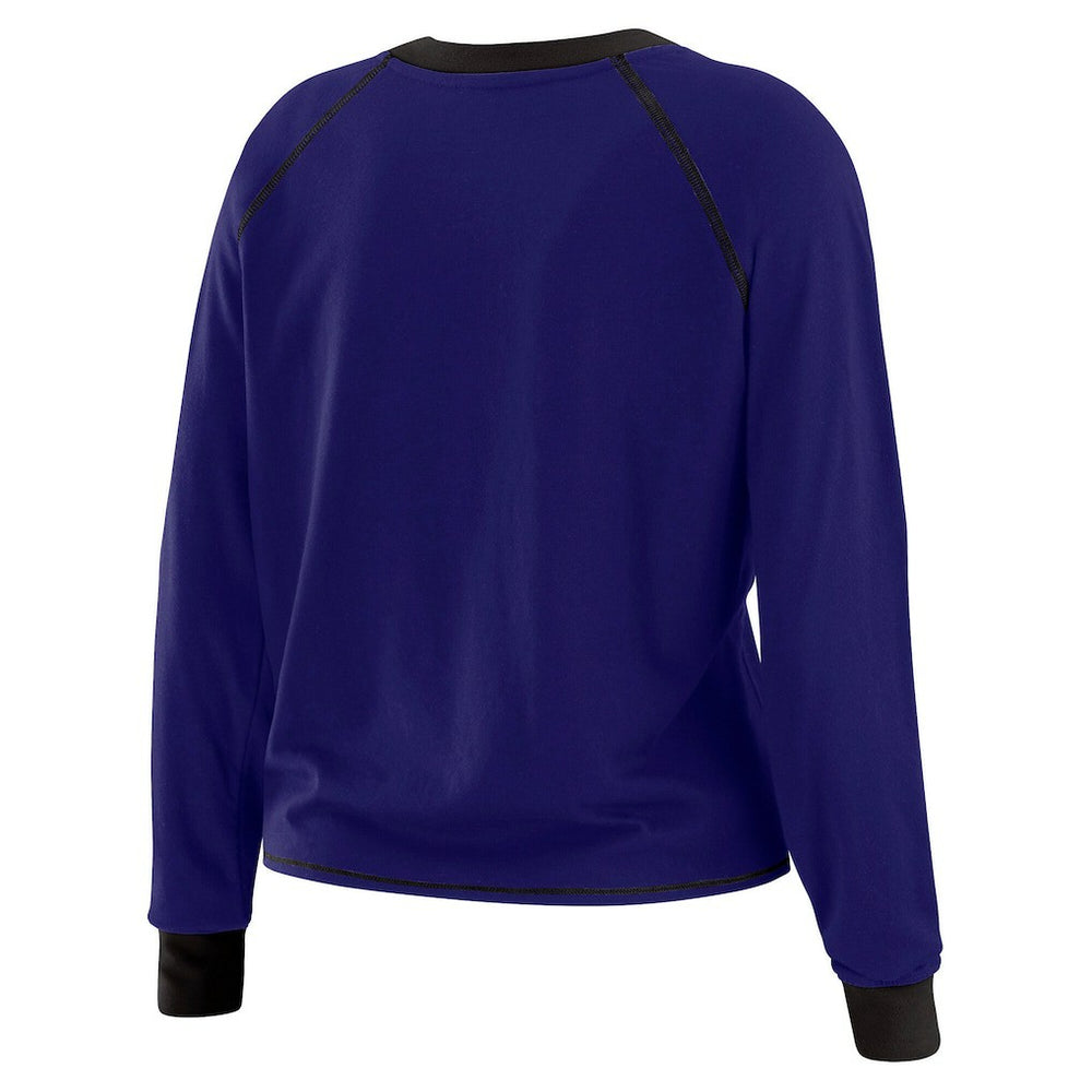 Baltimore Ravens WEAR by Erin Andrews Women's Tie-Front Long Sleeve Top Purple/Black - NFL