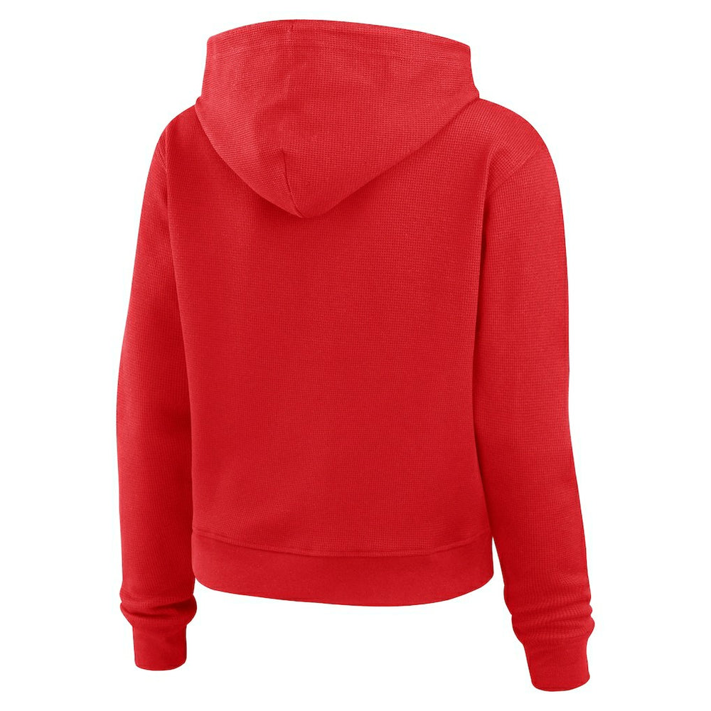 Atlanta Falcons WEAR by Erin Andrews Women's Waffle Hoodie Pullover Top Scarlet - NFL