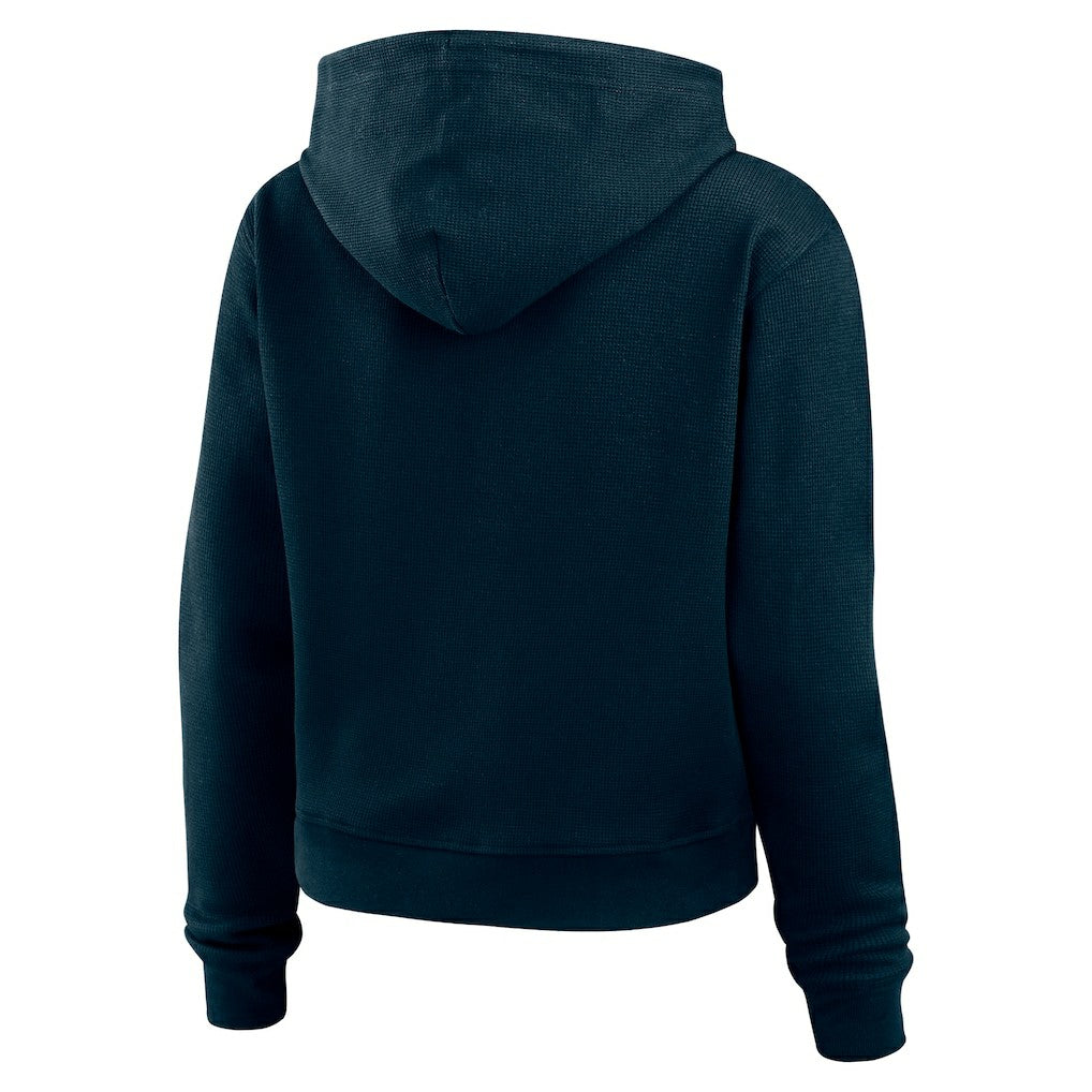 Chicago Bears WEAR by Erin Andrews Women's Waffle Hoodie Pullover Top Navy - NFL