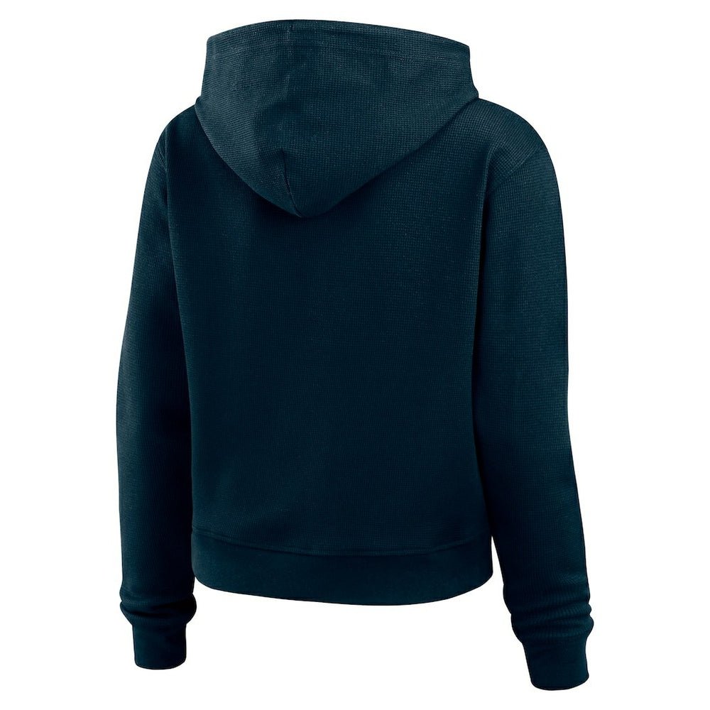 Chicago Bears WEAR by Erin Andrews Women's Waffle Hoodie Pullover Top Navy - NFL