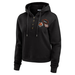 Cincinnati Bengals WEAR by Erin Andrews Women's Waffle Hoodie Pullover Top Black - NFL