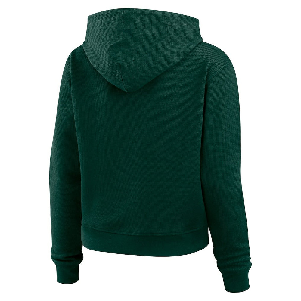 Green Bay Packers WEAR by Erin Andrews Women's Waffle Hoodie Pullover Top Green - NFL