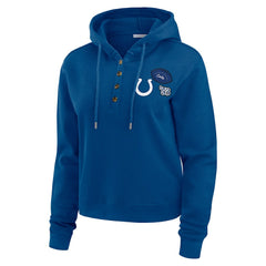 Indianapolis Colts WEAR by Erin Andrews Women's Waffle Hoodie Pullover Top Blue - NFL