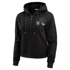 Las Vegas Raiders WEAR by Erin Andrews Women's Waffle Hoodie Pullover Top Black - NFL