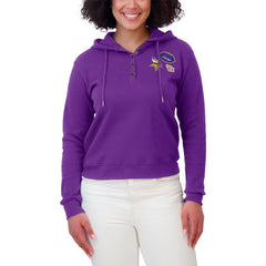 Minnesota Vikings WEAR by Erin Andrews Women's Waffle Hoodie Pullover Top Purple - NFL