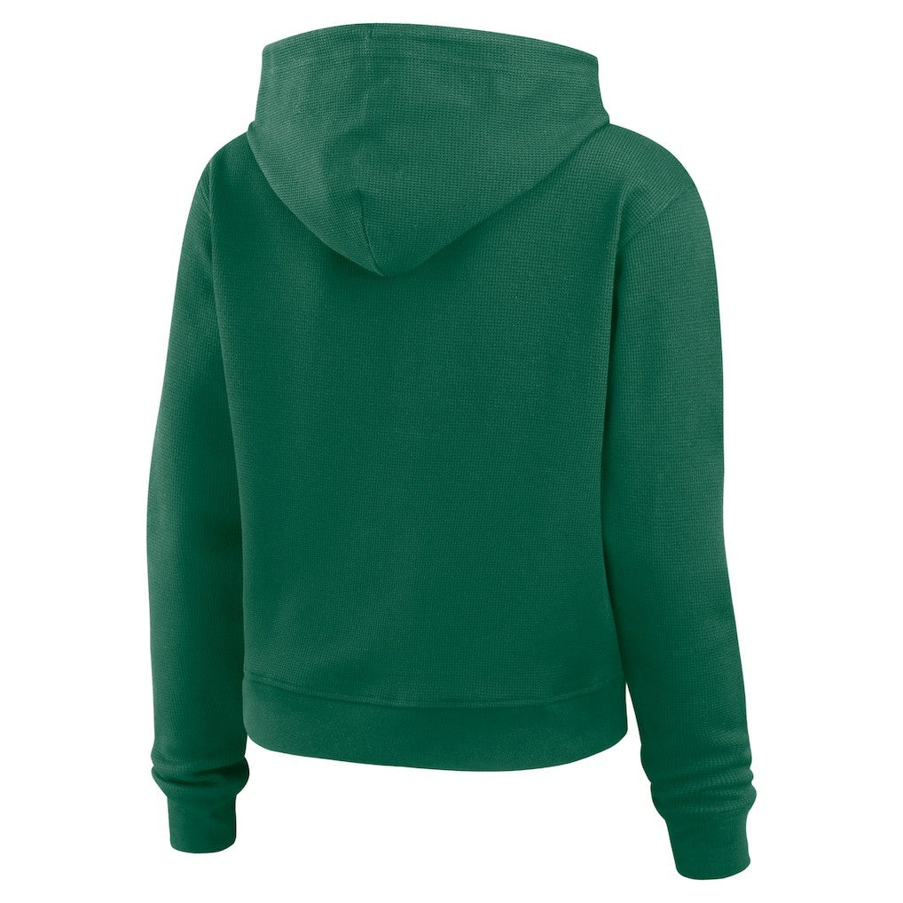 New York Jets WEAR by Erin Andrews Women's Waffle Hoodie Pullover Top Green - NFL
