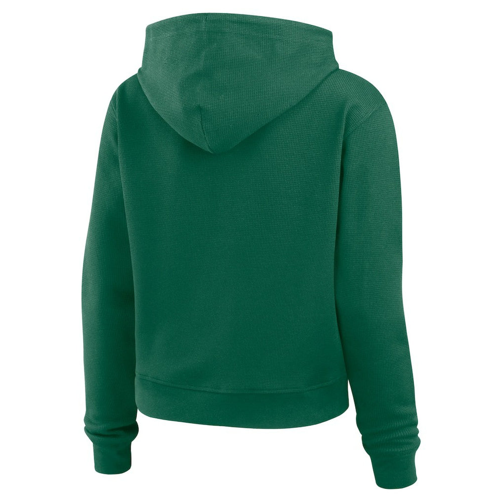 New York Jets WEAR by Erin Andrews Women's Waffle Hoodie Pullover Top Green - NFL