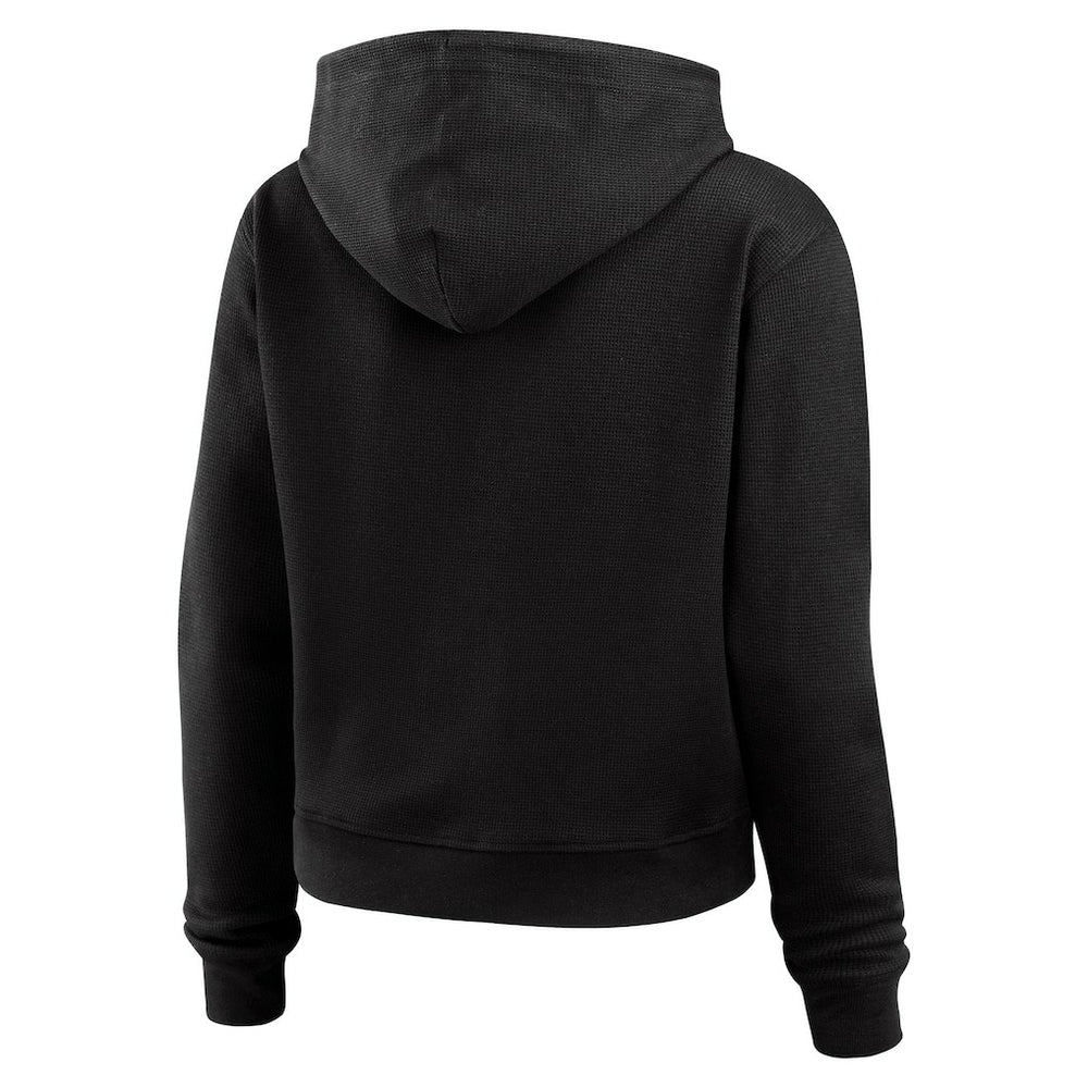 Pittsburgh Steelers WEAR by Erin Andrews Women's Waffle Hoodie Pullover Top Black - NFL