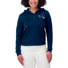 Tennessee Titans WEAR by Erin Andrews Women's Waffle Hoodie Pullover Top Navy - NFL