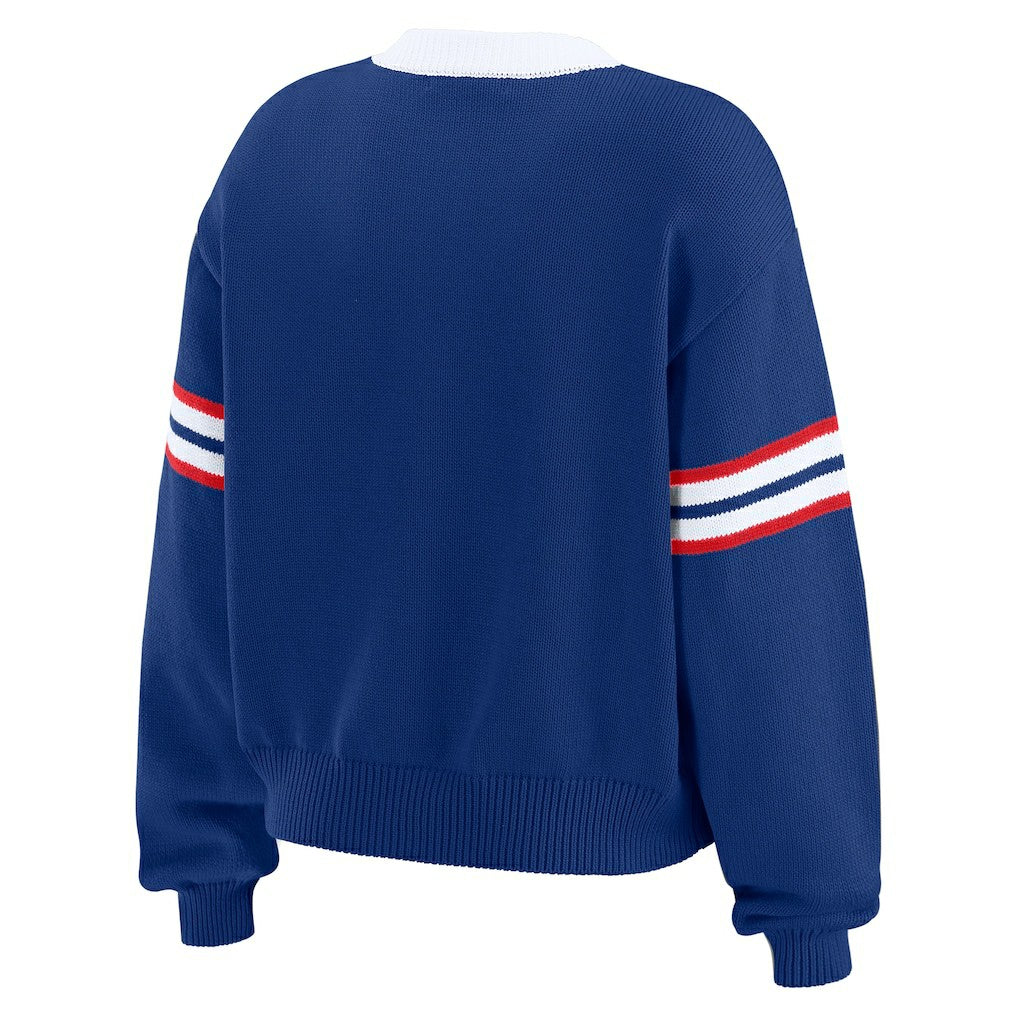 Buffalo Bills WEAR by Erin Andrews Women's Lace-Up Pullover Sweatshirt Royal - NFL