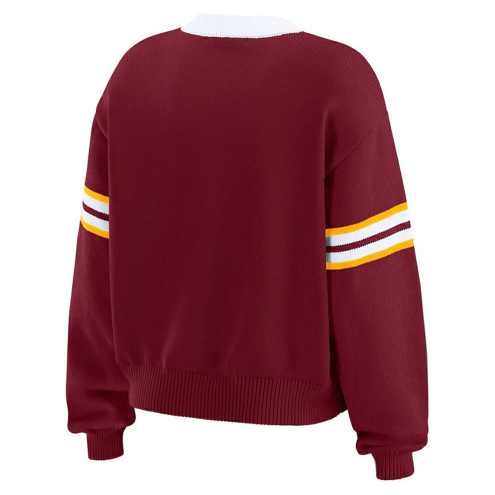 Washington Commanders WEAR by Erin Andrews Women's Lace-Up Pullover Sweatshirt Burgundy - NFL