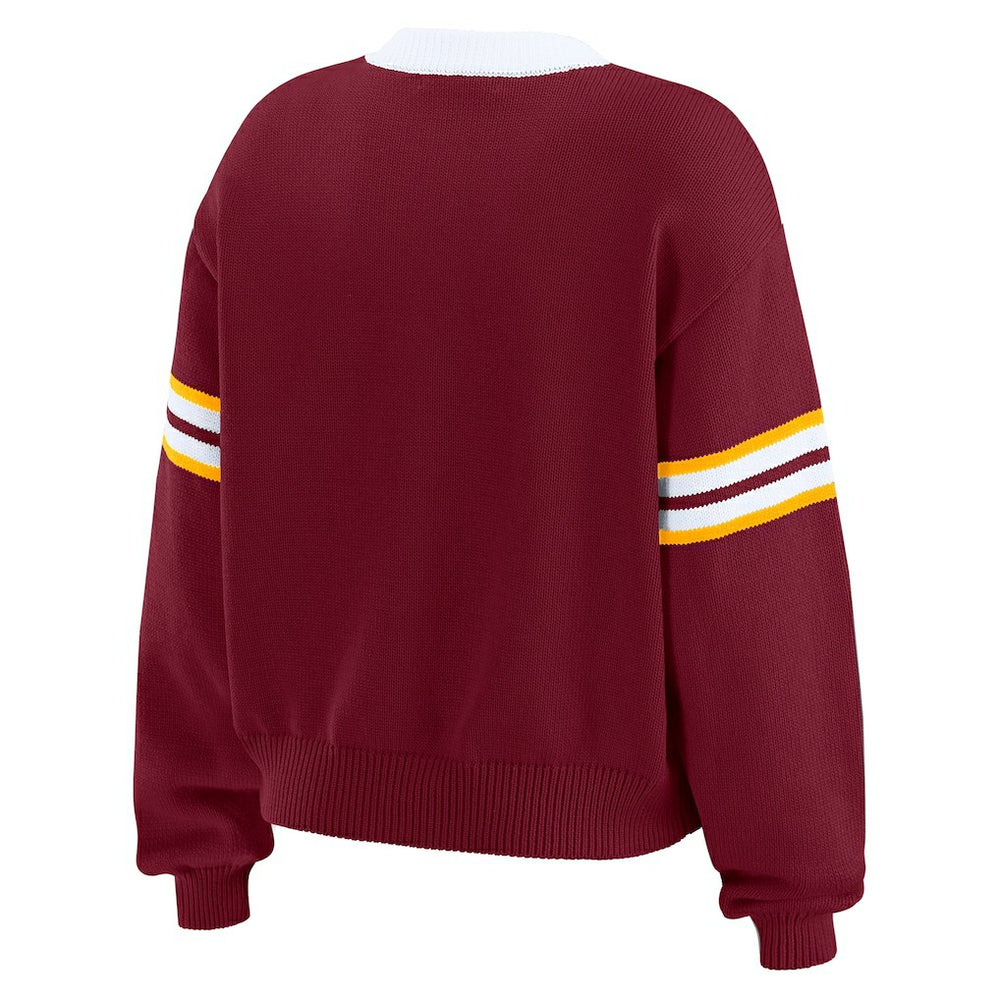 Washington Commanders WEAR by Erin Andrews Women's Lace-Up Pullover Sweatshirt Burgundy - NFL