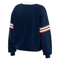Denver Broncos WEAR by Erin Andrews Women's Lace-Up Pullover Sweatshirt Navy - NFL