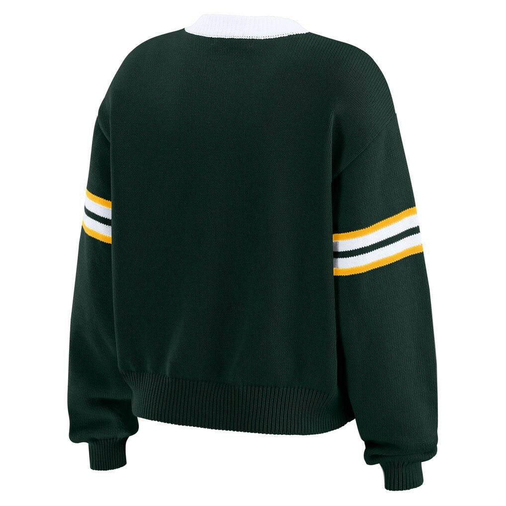 Green Bay Packers WEAR by Erin Andrews Women's Lace-Up Pullover Sweatshirt Green - NFL