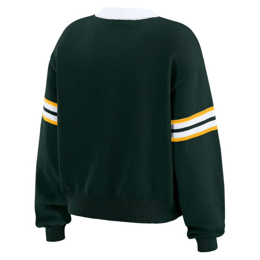 Green Bay Packers WEAR by Erin Andrews Women's Lace-Up Pullover Sweatshirt Green - NFL