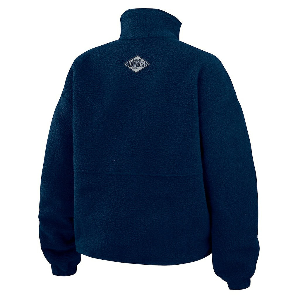 Dallas Cowboys WEAR by Erin Andrews Women's Polar Fleece Half-Zip Jacket Navy - NFL
