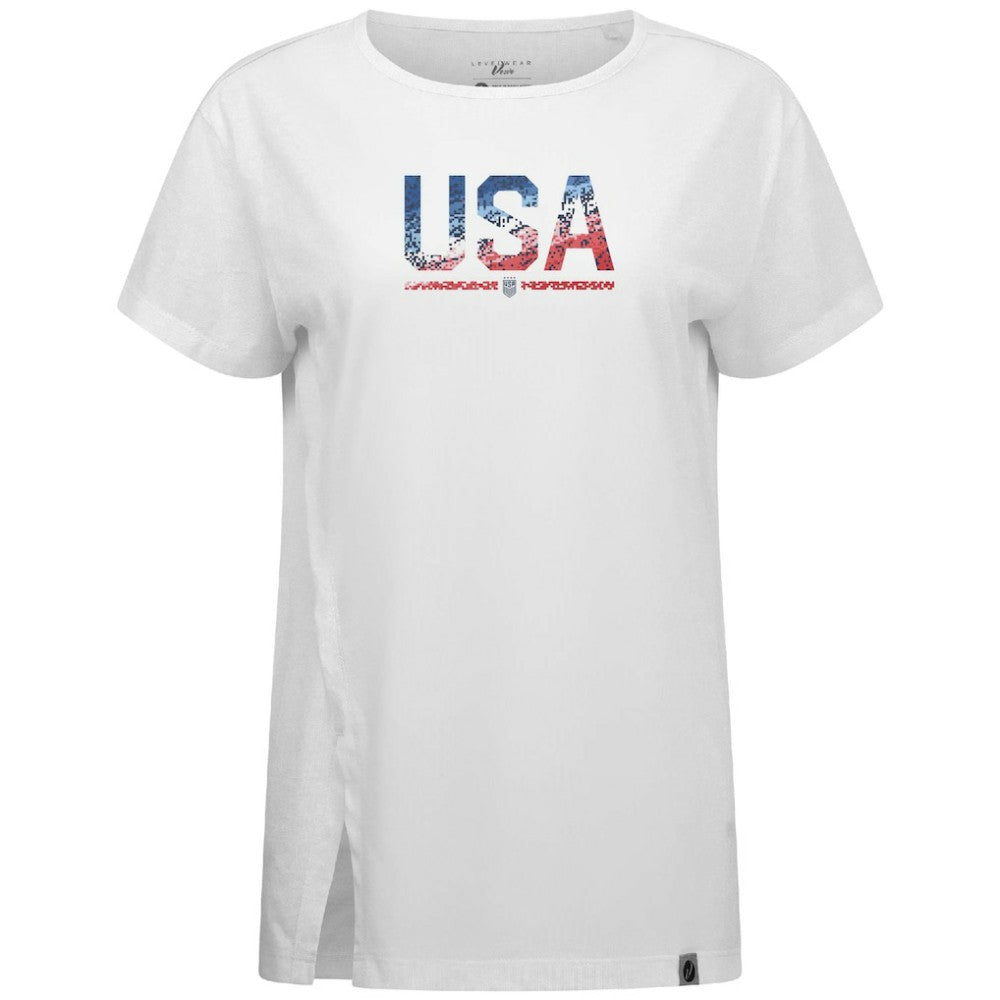 USWNT Levelwear Women's Influx Pixel T-Shirts - White