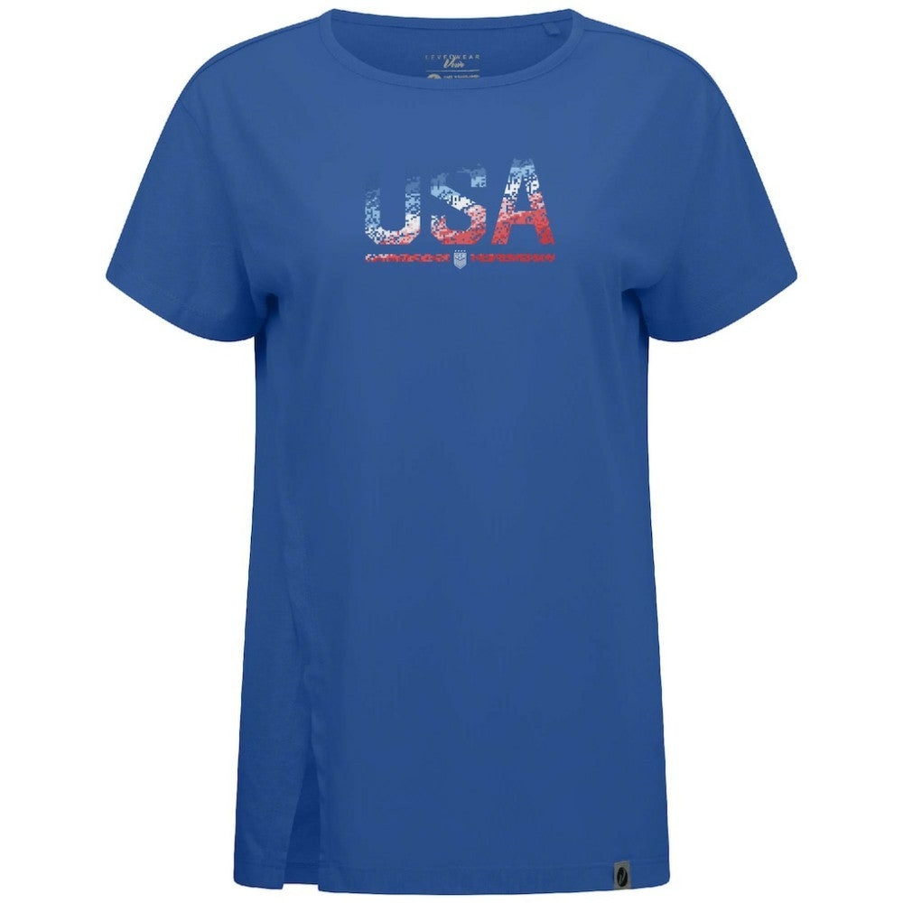 USWNT Levelwear Women's Influx Pixel T-Shirts - Royal