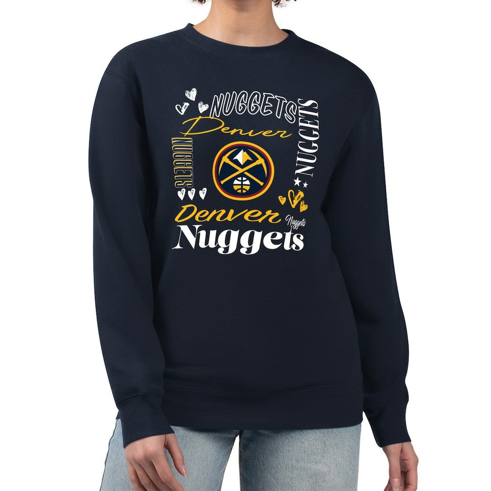 NBA - Denver Nuggets G-III 4Her by Carl Banks Women's Collage Team Name Fleece Pullover Sweatshirt - Navy
