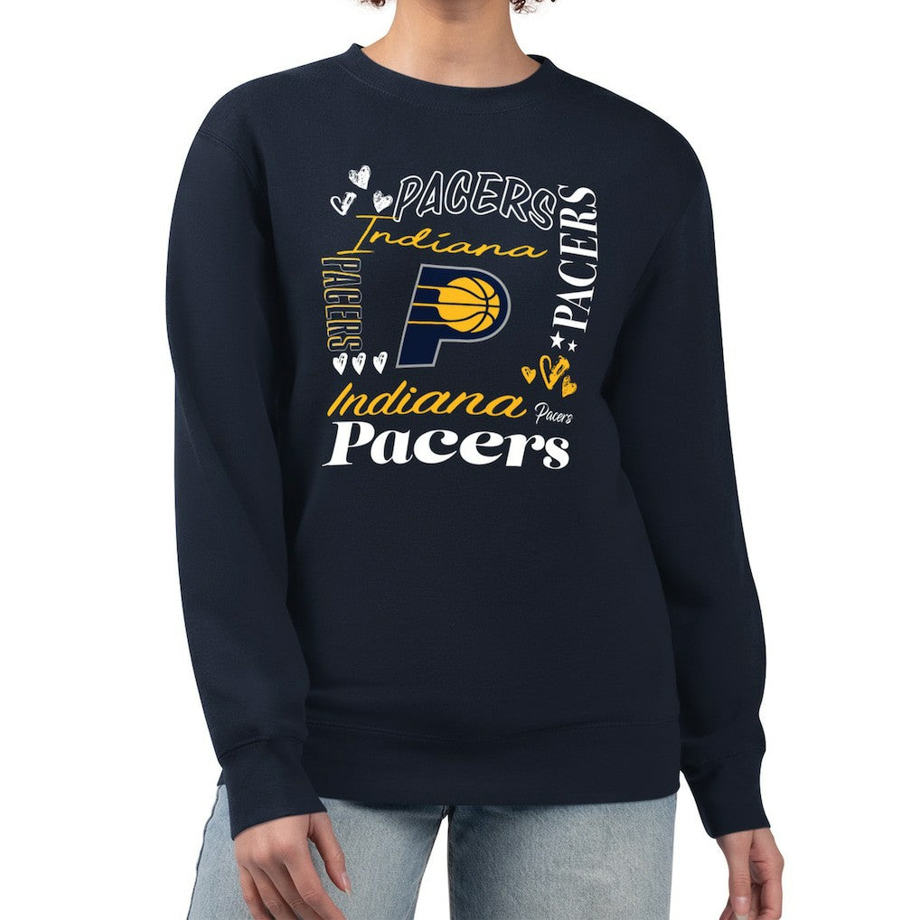 NBA - Indiana Pacers G-III 4Her by Carl Banks Women's Collage Team Graphic Fleece Pullover Sweatshirt - Navy