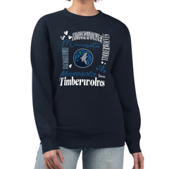 NBA - Minnesota Timberwolves G-III 4Her by Carl Banks Women's Collage Team Graphic Fleece Pullover Sweatshirt - Navy