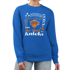 NBA - New York Knicks G-III 4Her by Carl Banks Women's Collage Team Graphic Fleece Pullover Sweatshirt - Blue