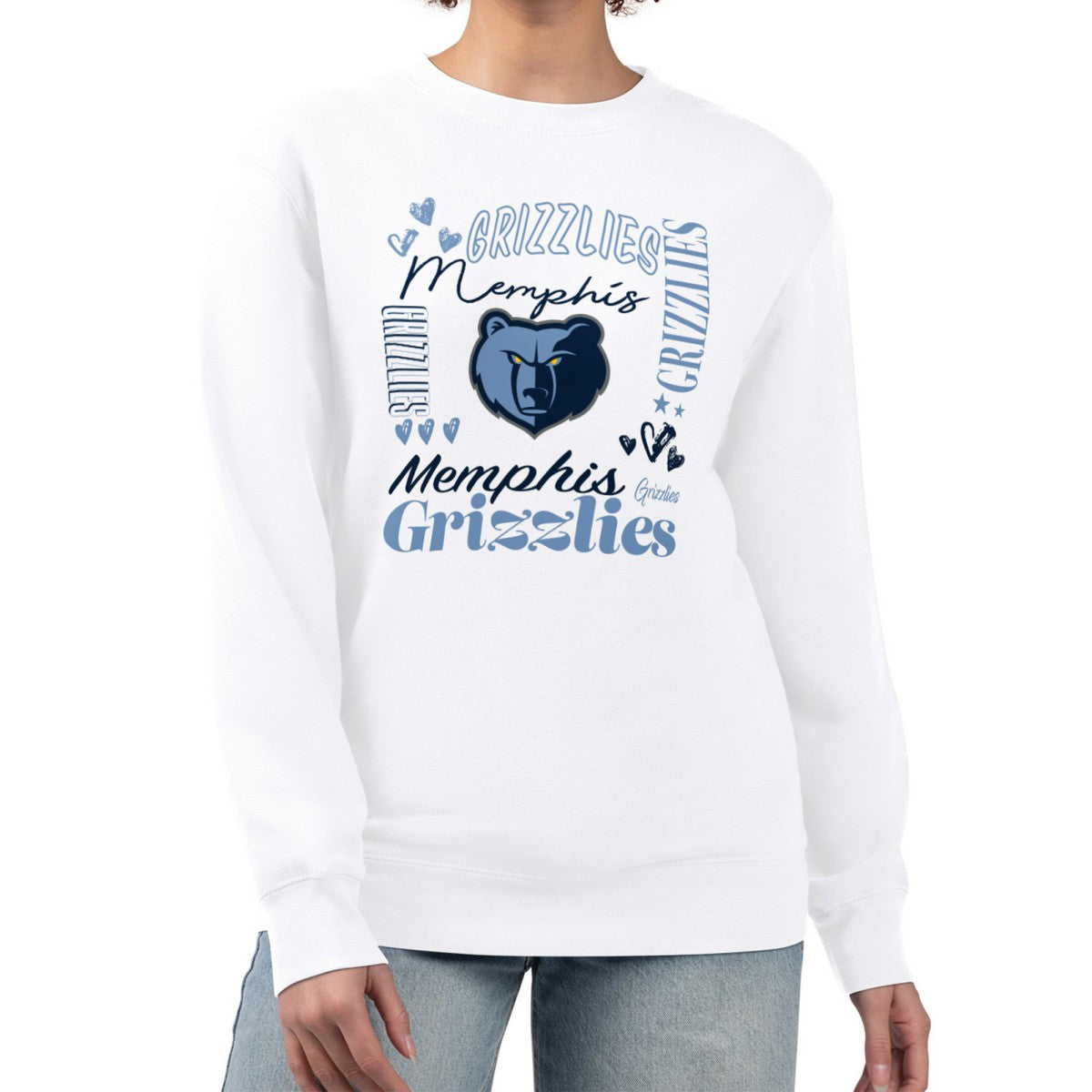 NBA - Memphis Grizzlies G-III 4Her by Carl Banks Women's Collage Team Graphic Fleece Pullover Sweatshirt - White