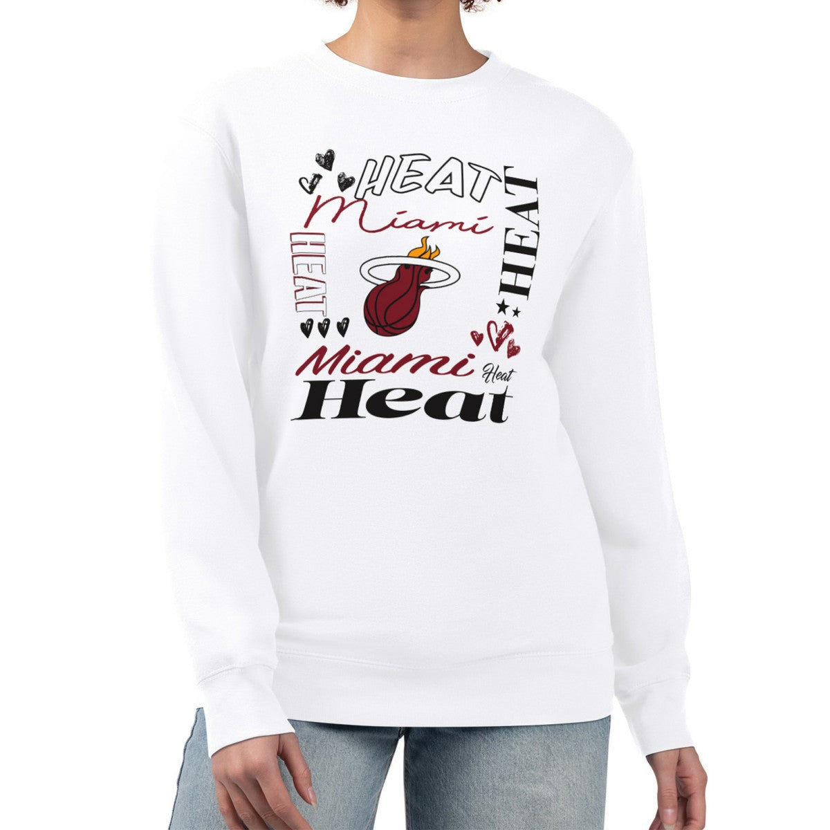 NBA - Miami Heat G-III 4Her by Carl Banks Women's Collage Team Graphic Fleece Pullover Sweatshirt - White