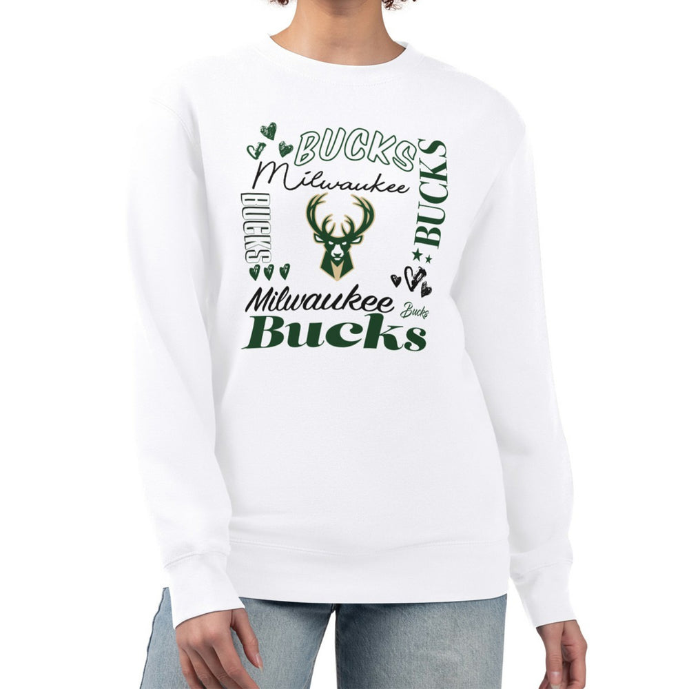 NBA - Milwaukee Bucks G-III 4Her by Carl Banks Women's Collage Team Graphic Fleece Pullover Sweatshirt - White