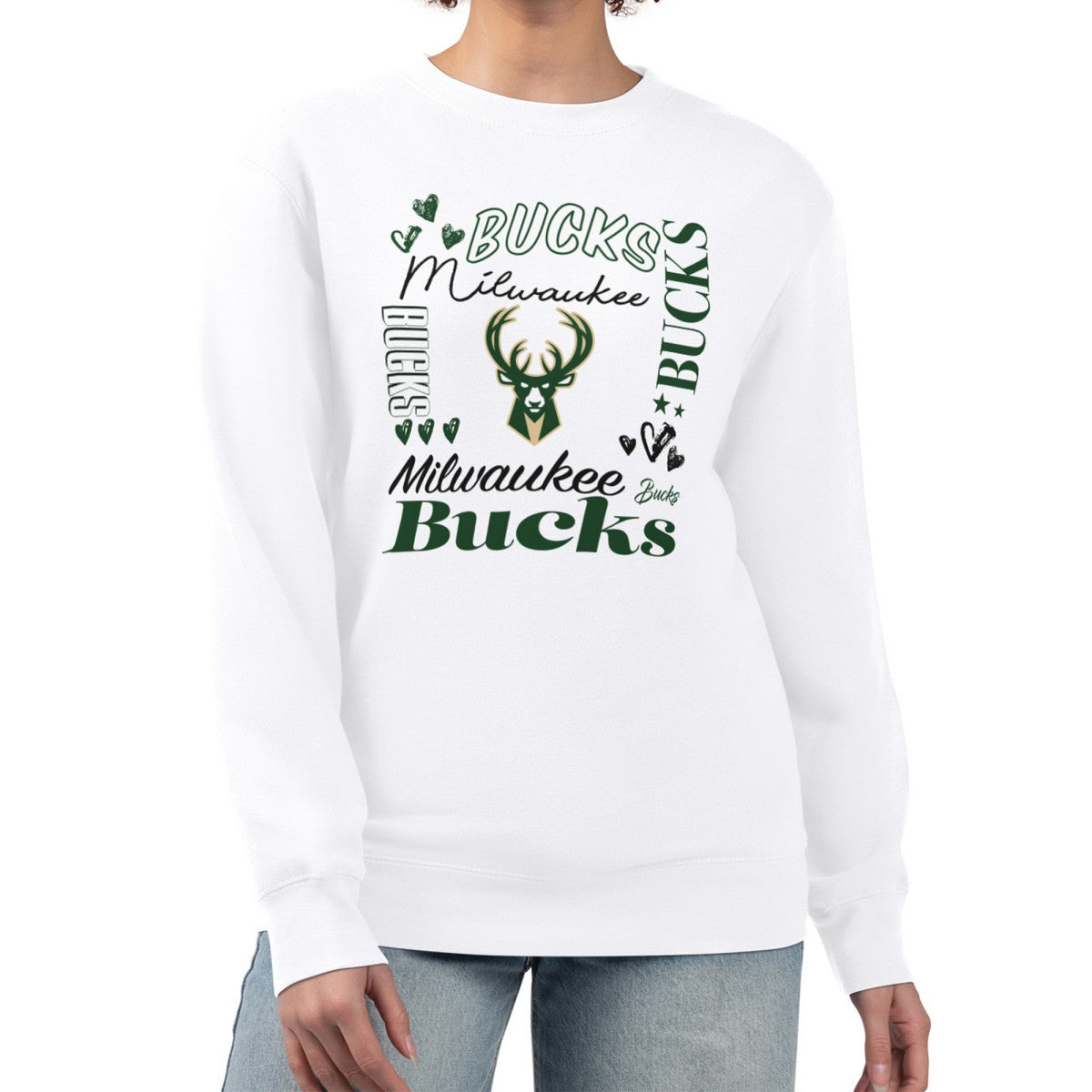 NBA - Milwaukee Bucks G-III 4Her by Carl Banks Women's Collage Team Graphic Fleece Pullover Sweatshirt - White