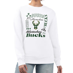 NBA - Milwaukee Bucks G-III 4Her by Carl Banks Women's Collage Team Graphic Fleece Pullover Sweatshirt - White