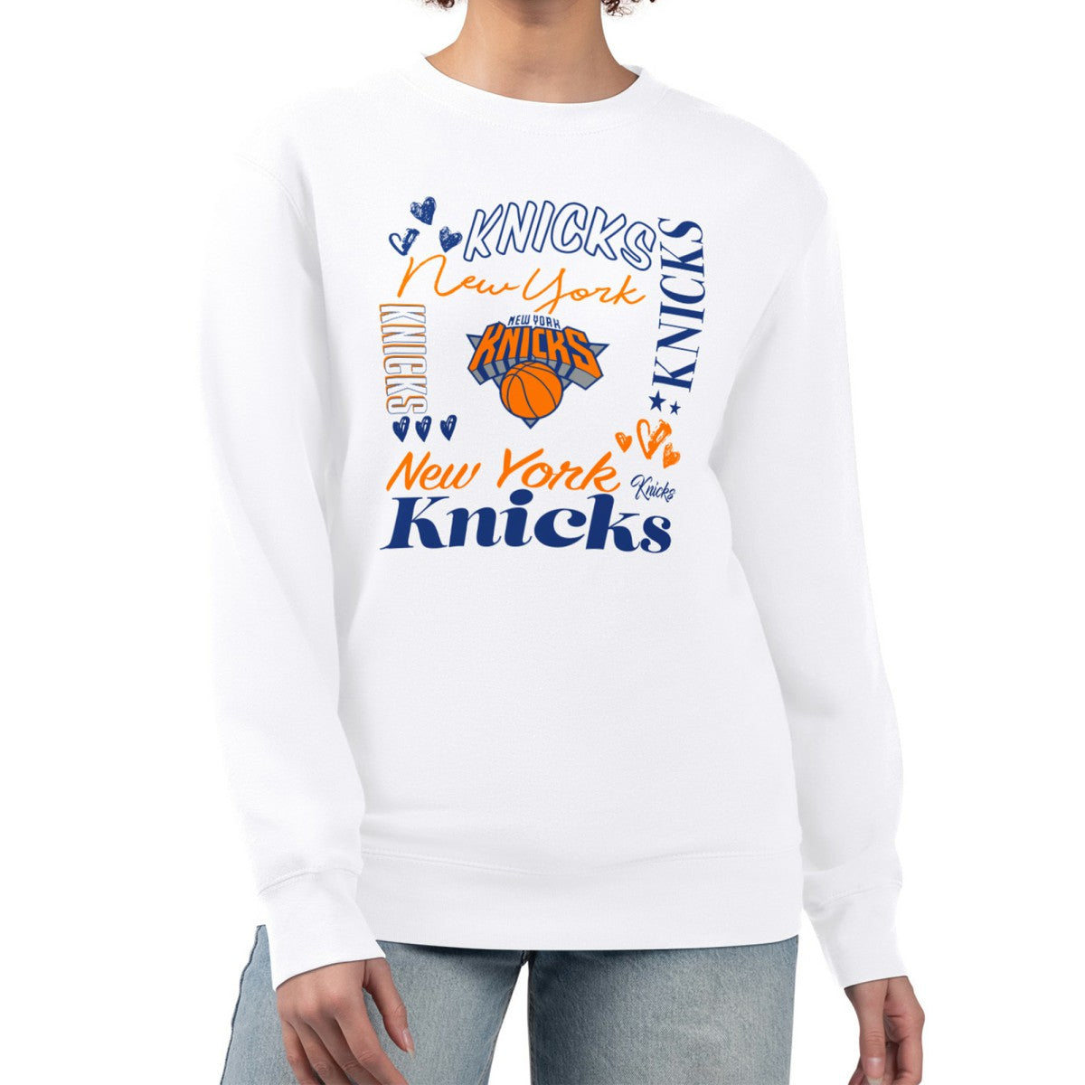 NBA - New York Knicks G-III 4Her by Carl Banks Women's Collage Team Graphic Fleece Pullover Sweatshirt - White