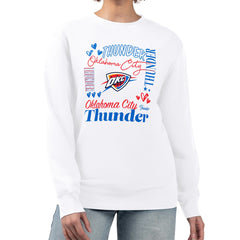NBA - Oklahoma City Thunder G-III 4Her by Carl Banks Women's Collage Team Graphic Fleece Pullover Sweatshirt - White