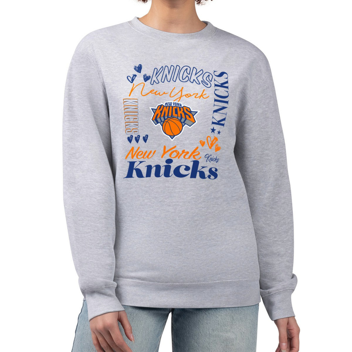 NBA - New York Knicks G-III 4Her by Carl Banks Women's Collage Team Graphic Fleece Pullover Sweatshirt - Heather Gray