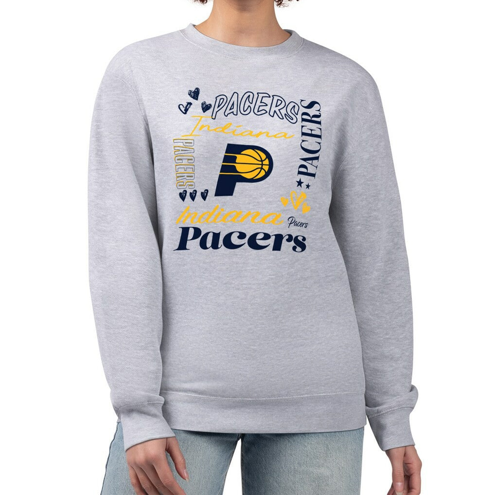 NBA - Indiana Pacers G-III 4Her by Carl Banks Women's Collage Team Graphic Fleece Pullover Sweatshirt - Heather Gray