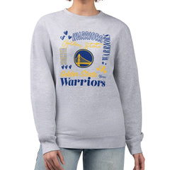 NBA - Golden State Warriors G-III 4Her by Carl Banks Women's Collage Team Graphic Fleece Pullover Sweatshirt - Heather Gray