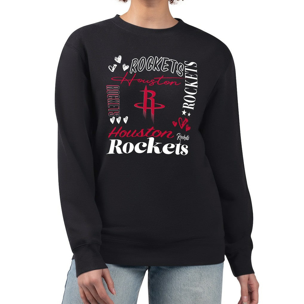 NBA - Houston Rockets G-III 4Her by Carl Banks Women's Collage Team Graphic Fleece Pullover Sweatshirt - Black
