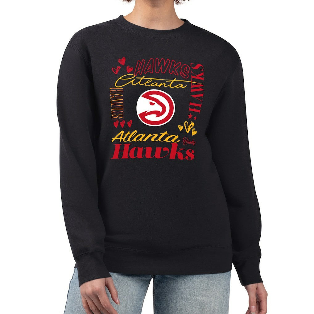 NBA - Atlanta Hawks G-III 4Her by Carl Banks Women's Collage Team Name Fleece Pullover Sweatshirt - Black