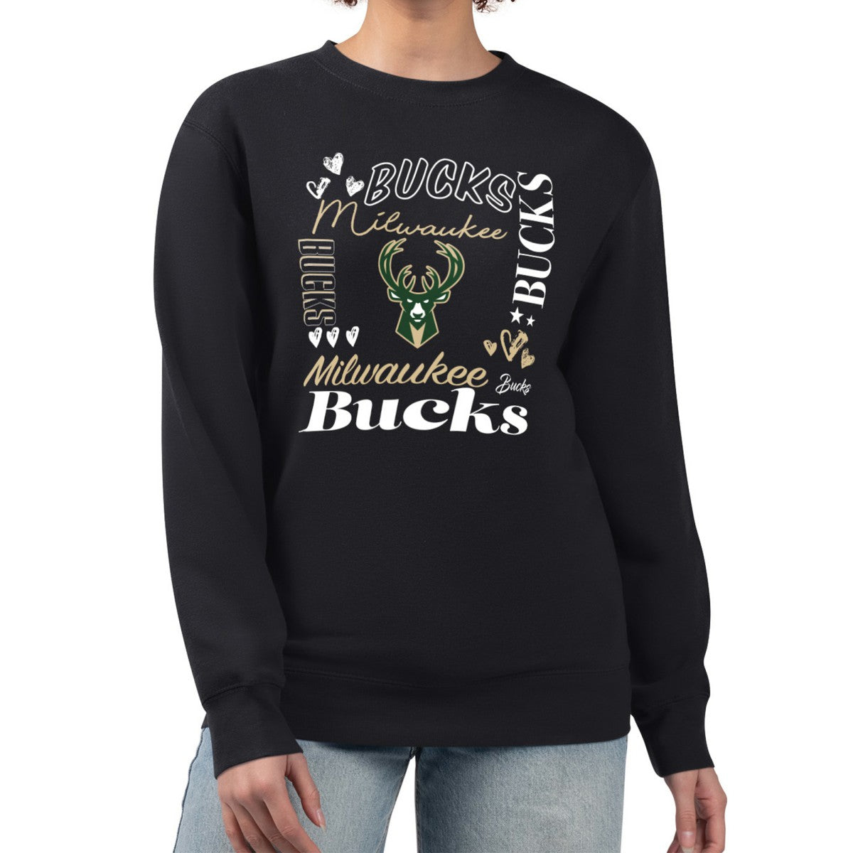 NBA - Milwaukee Bucks G-III 4Her by Carl Banks Women's Collage Team Graphic Fleece Pullover Sweatshirt - Black