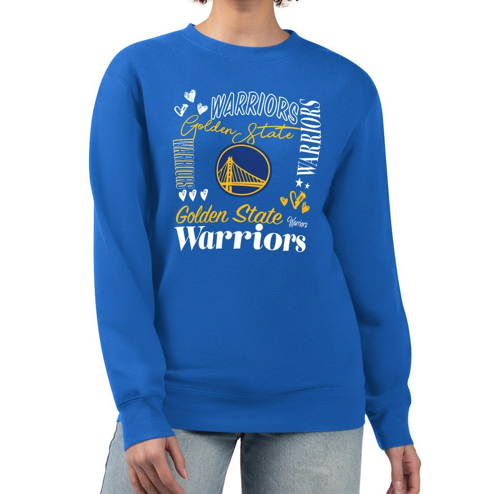 NBA - Golden State Warriors G-III 4Her by Carl Banks Women's Collage Team Graphic Fleece Pullover Sweatshirt - Royal