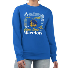 NBA - Golden State Warriors G-III 4Her by Carl Banks Women's Collage Team Graphic Fleece Pullover Sweatshirt - Royal