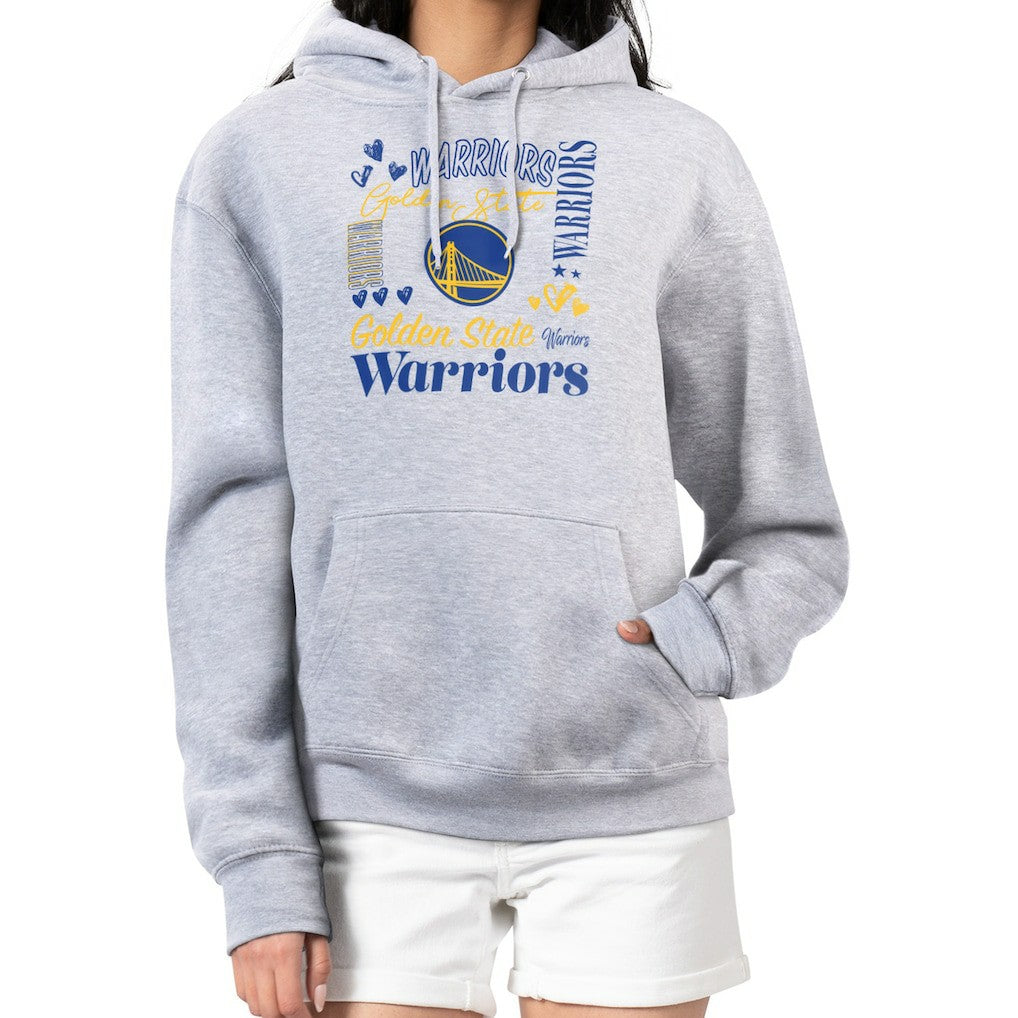 NBA - Golden State Warriors G-III 4Her by Carl Banks Women's Team Collage Graphic Fleece Pullover Hoodie - Heather Gray