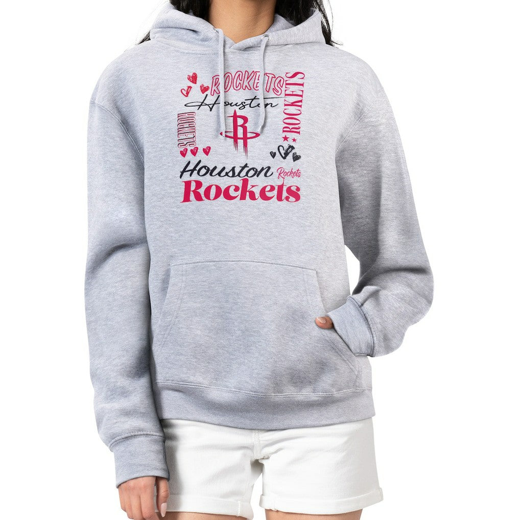 NBA - Houston Rockets G-III 4Her by Carl Banks Women's Team Collage Graphic Fleece Pullover Hoodie - Heather Gray