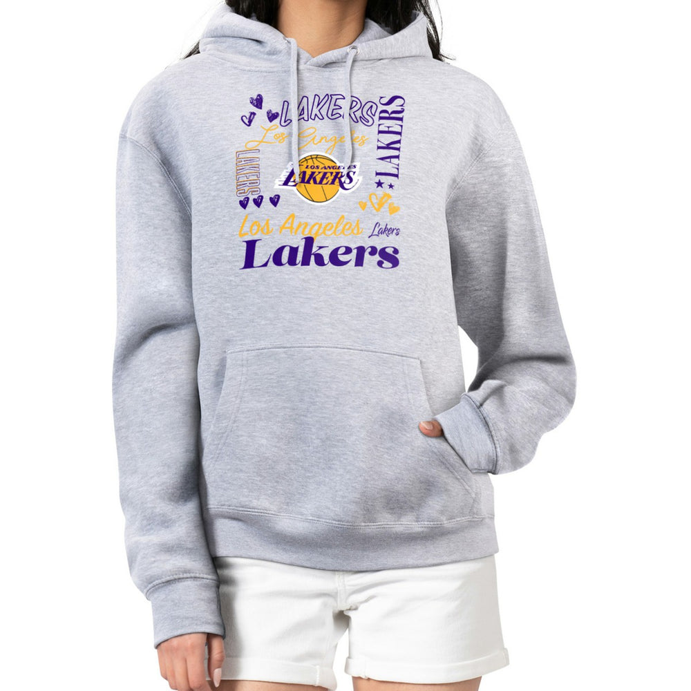 NBA - Los Angeles Lakers G-III 4Her by Carl Banks Women's Team Collage Graphic Fleece Pullover Hoodie - Heather Gray