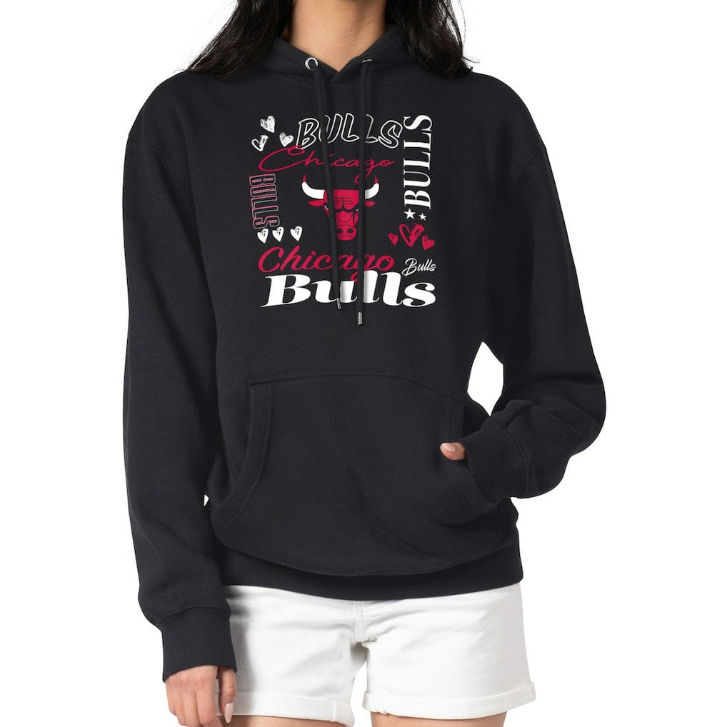 NBA - Chicago Bulls G-III 4Her by Carl Banks Women's Team Collage Graphic Fleece Pullover Hoodie - Black