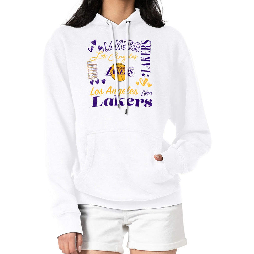 NBA - Los Angeles Lakers G-III 4Her by Carl Banks Women's Team Collage Graphic Fleece Pullover Hoodie - White