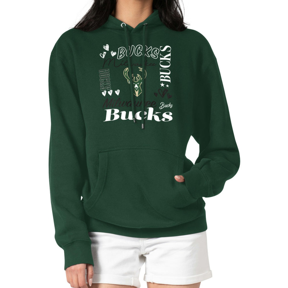 NBA - Milwaukee Bucks G-III 4Her by Carl Banks Women's Team Collage Graphic Fleece Pullover Hoodie - Green