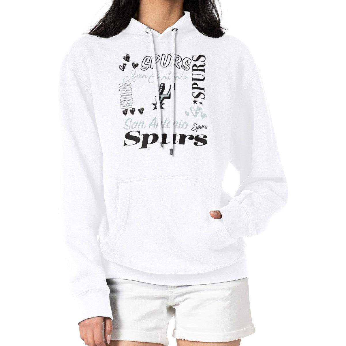 NBA - San Antonio Spurs G-III 4Her by Carl Banks Women's Team Collage Graphic Fleece Pullover Hoodie - White